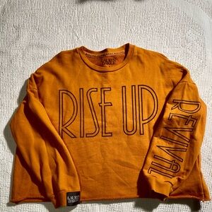 Lauren Daigle Cropped Raw hem Orange Revival Sweatshirt